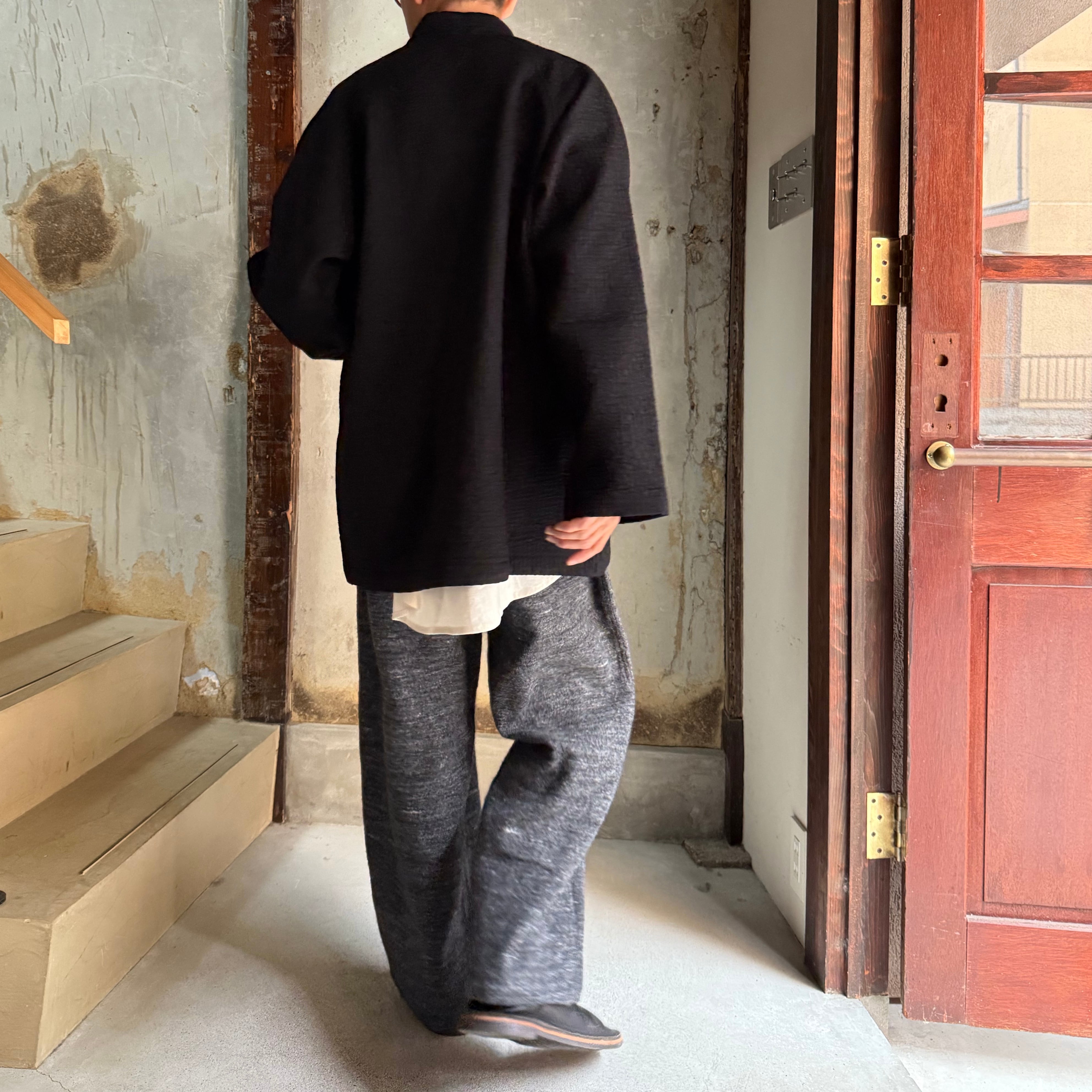 MITTAN JK-80 中わた刺し子織ジャケット2 黒 | Routes*Roots