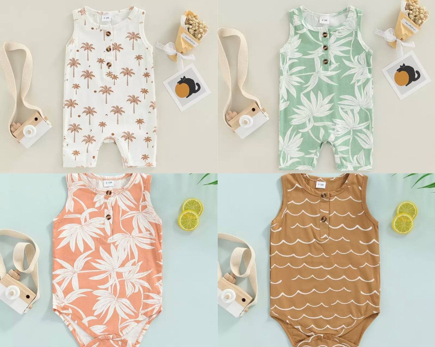 ロンパース / 女の子 / 男の子 / 〜12ヶ月( A・Bタイプ)