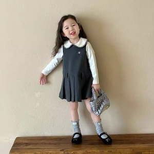 春ラシャAライン袖なしワンピース