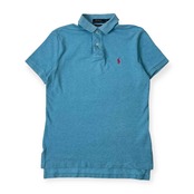 POLO RALPH LAUREN ラルフローレン CUSTOM FIT ワンポイント 鹿の子 半袖 ポロシャツ S(170/92A)/ブルー系 メンズ