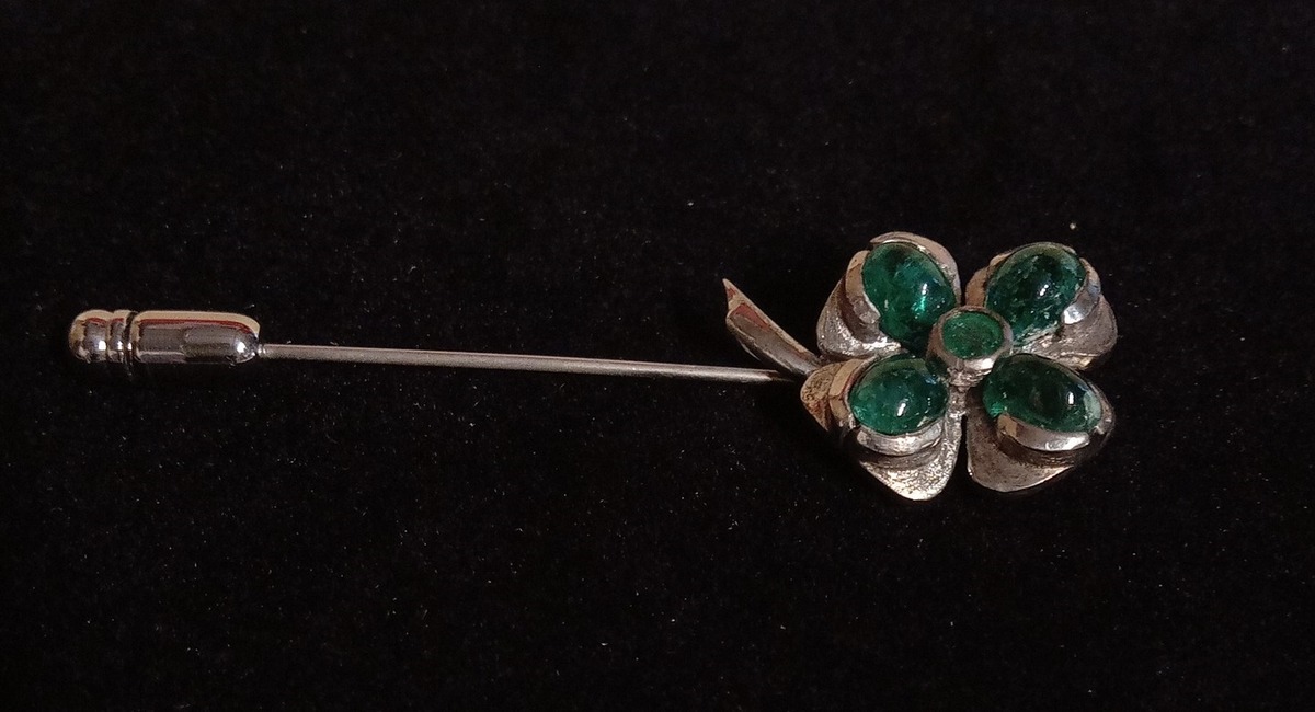 エメラルド＆シルバー ピンブローチ | Gallery Takimoto and Cafe 