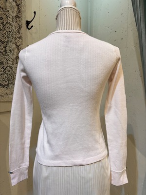 garment dye thermal (pink･front:blue rose･cuffs:blue heart)