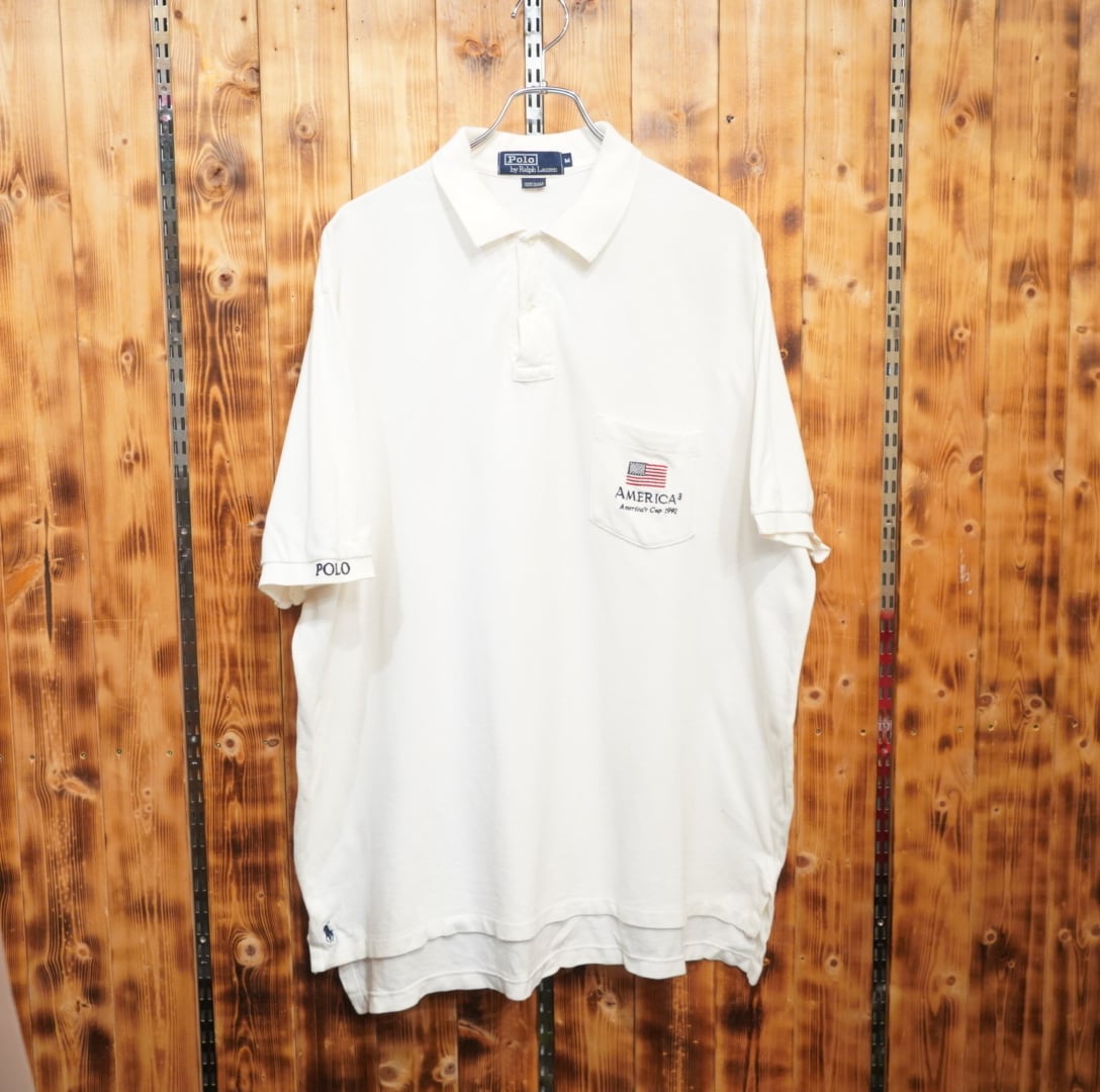 90s ralphlauren america's cup 1992 ポロシャツ usa製 M(大きめ 90s ralphlauren america's cup 1992 ポロシャツ usa製 M(大きめ