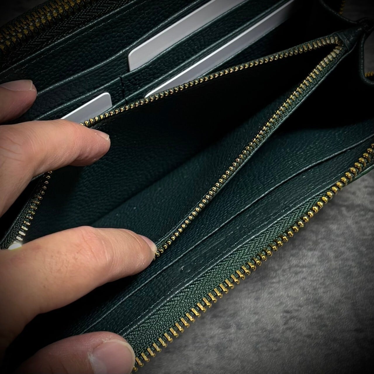 クロコダイル ダブルジッパー メンズ財布 ダブルファスナー 長財布