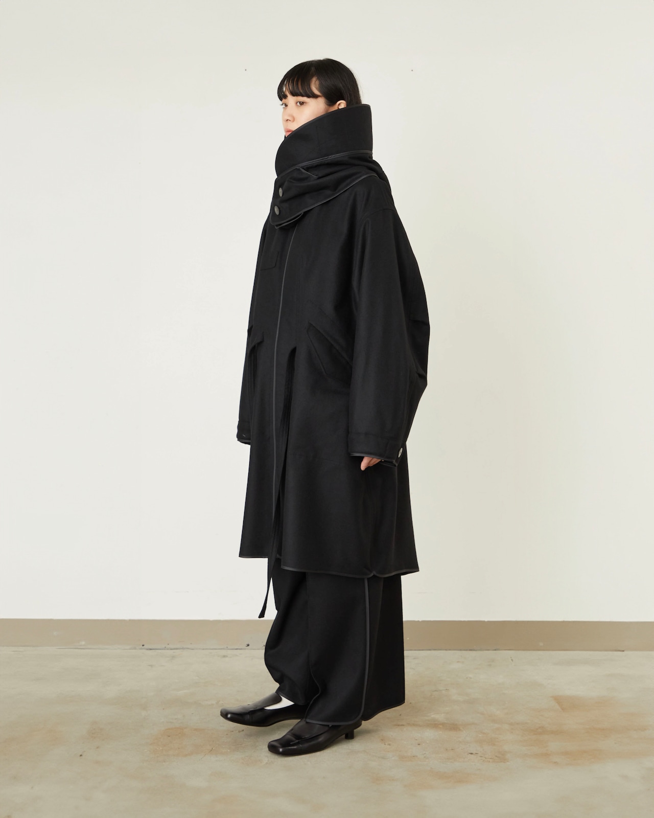 i’m here - with PIPING : M-65 Coat :Black|表裏ダブルパイピング/2WAYフード