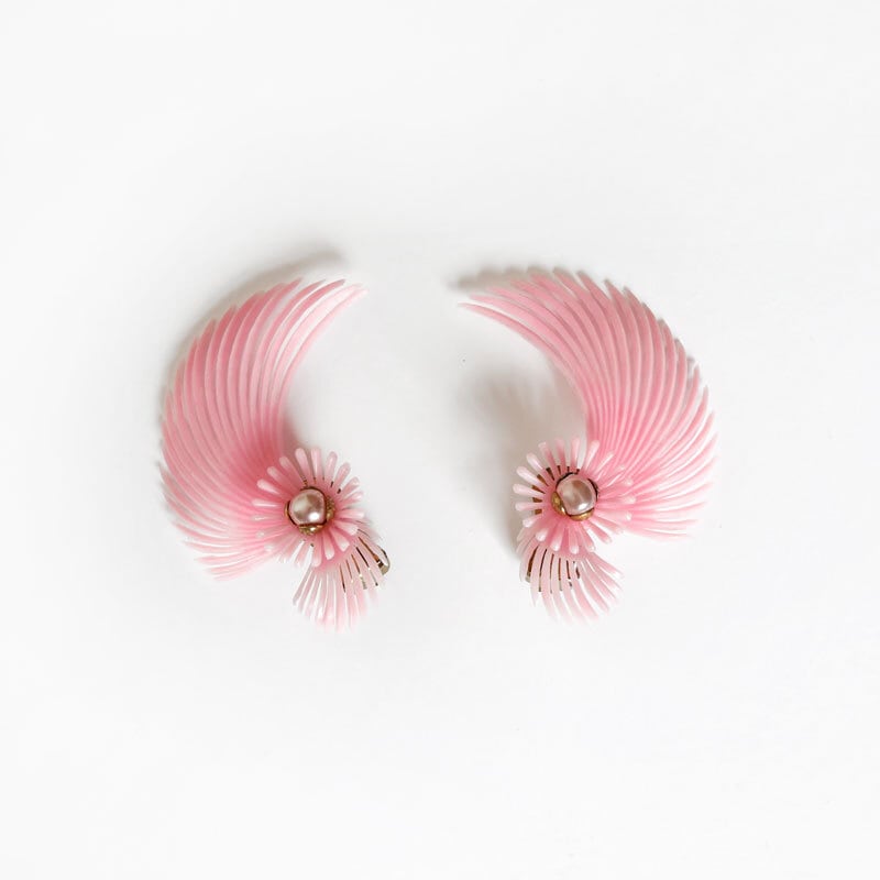 ヴィンテージ イヤリング ピンク パール アクセサリー クリップ ピアス レディース Ger01 古着 通販 レディースワンピースの古着屋アルテアヴィンテージ