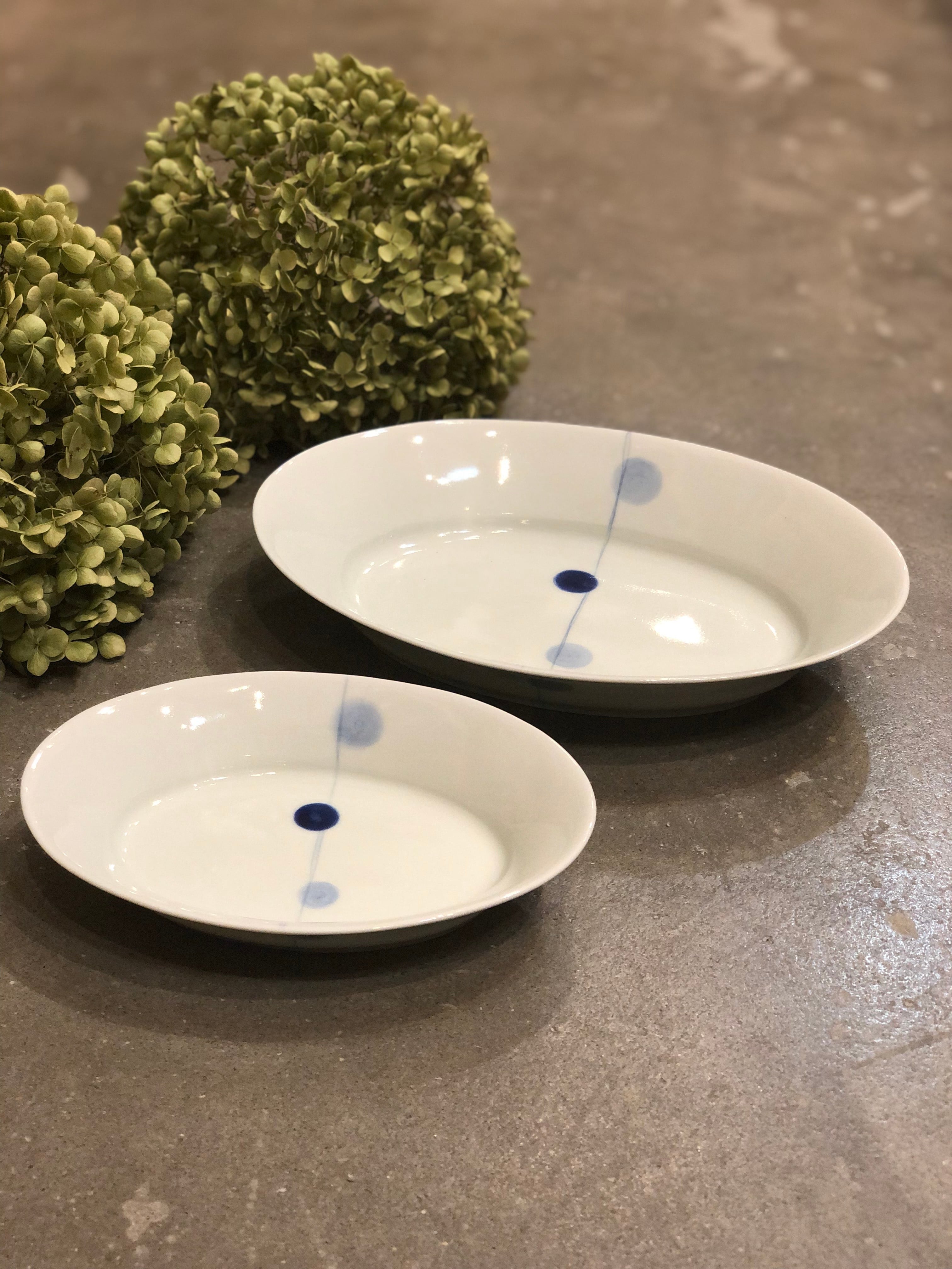 フレンチ皿(中) 青玉