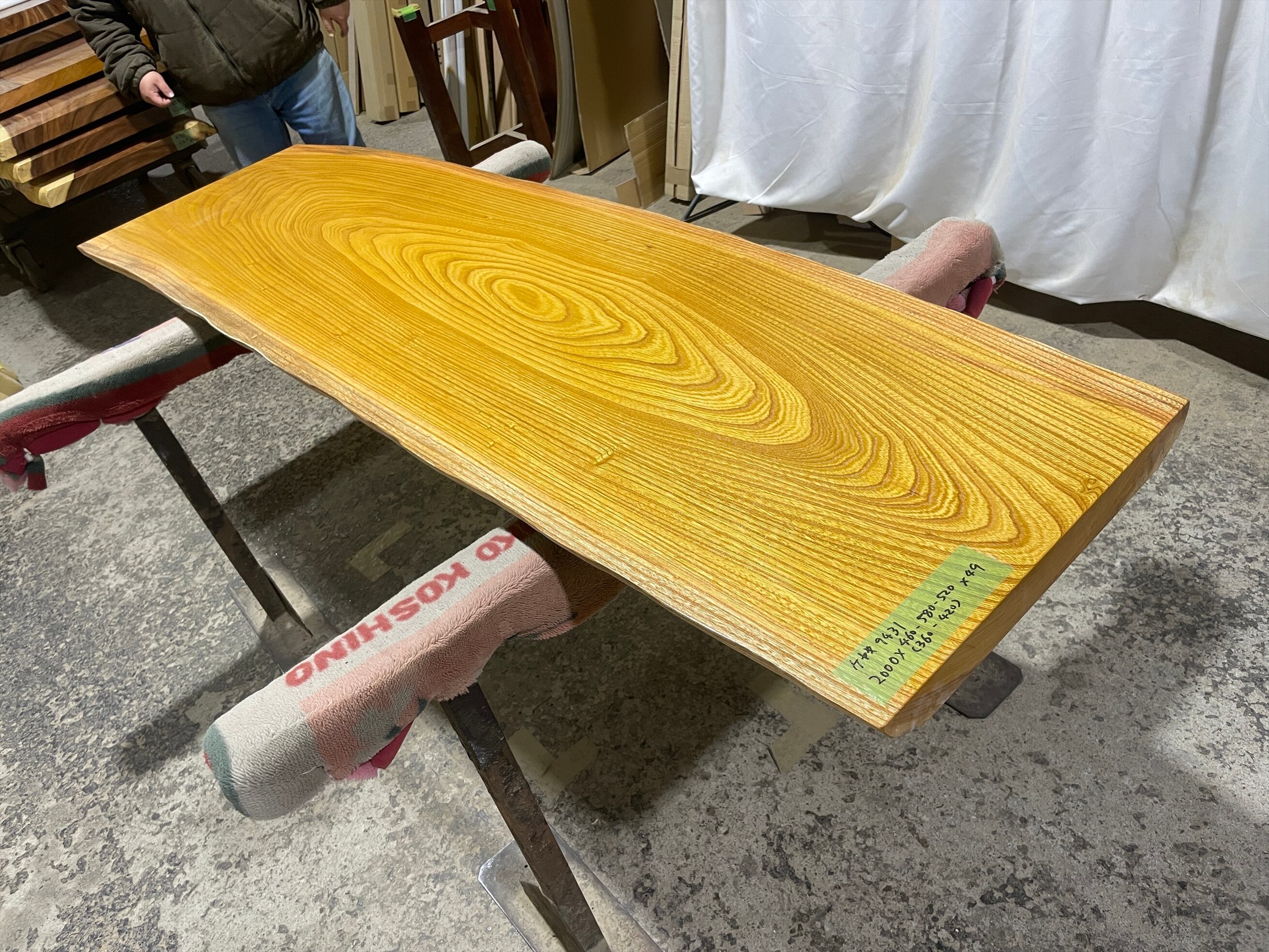ケヤキ9431 欅 一枚板無垢 乾燥材 2000x460-580-520x49mm ローテーブル センターテーブル ダイニングテーブル カウンター