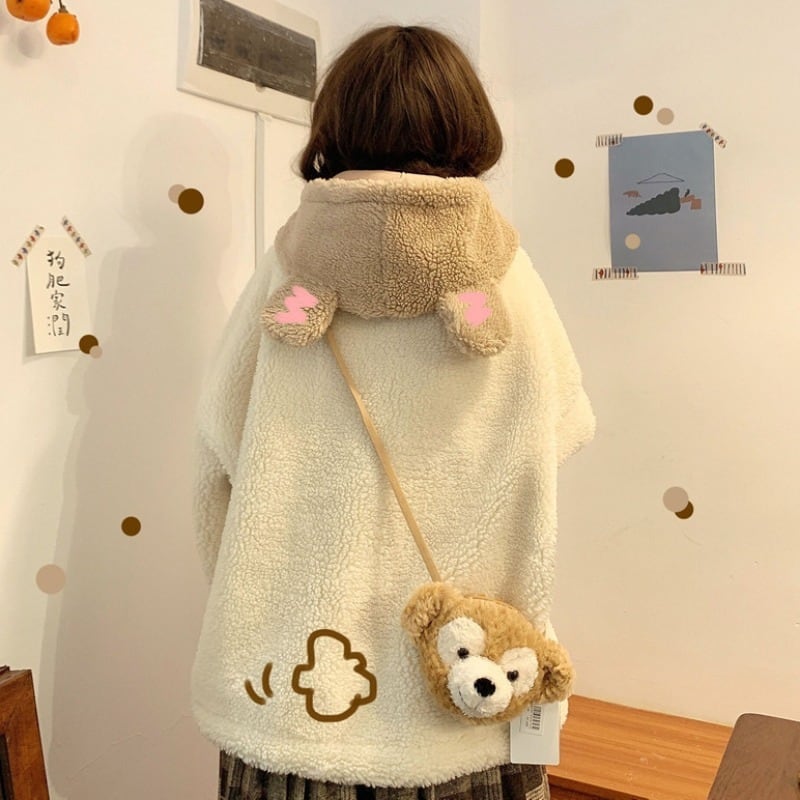 ウールベルベットコート オータムウィンターフードトップス コットン 大人ガーリー スウィート キュート カジュアル 秋物 冬物 萌量不足89897369922