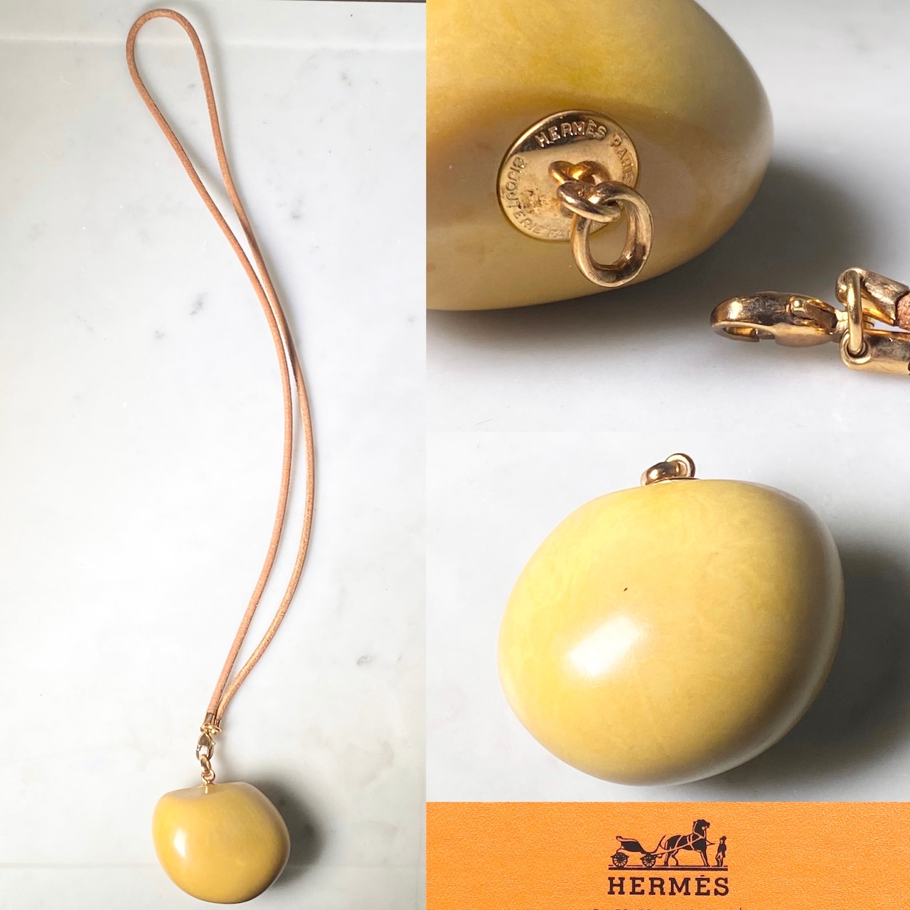 HERMES big synthetic stone necklace