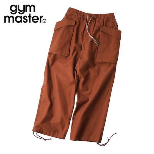 gym master ジムマスター バックサテン モンスターポケットパンツ メンズ ミリタリーパンツ コットン100% 大容量ポケット ワイドパンツ 春秋冬 G845763 テラコッタ