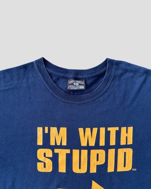 -I'M WITH STUPID- Vintage 00s L Message T-shirt