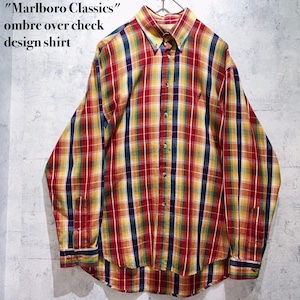 "Marlboro Classics"ombre over check design shirt