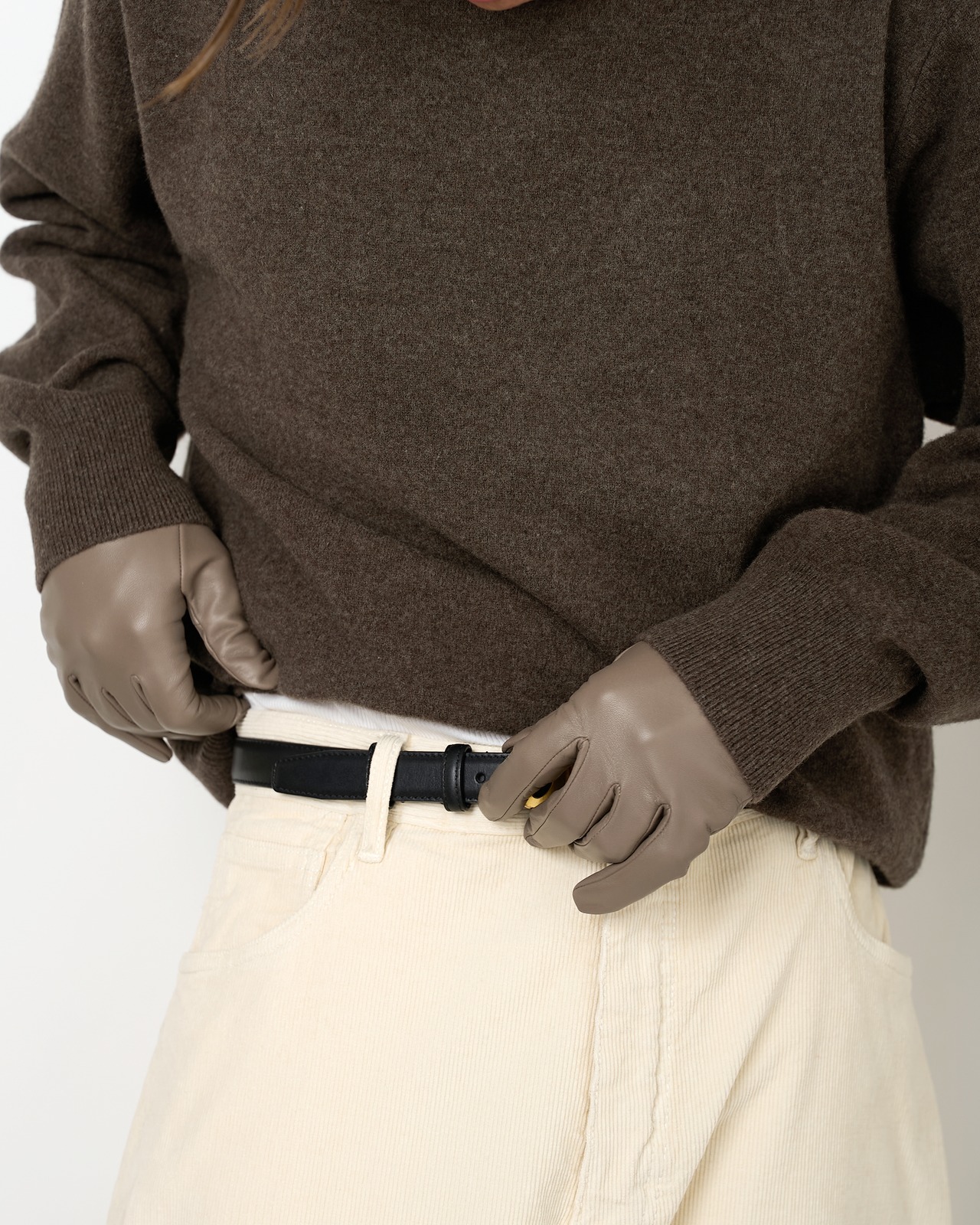 ssstein "EXTRA FINE WOOL KNIT CREW NECK LS〔MOCHA〕"