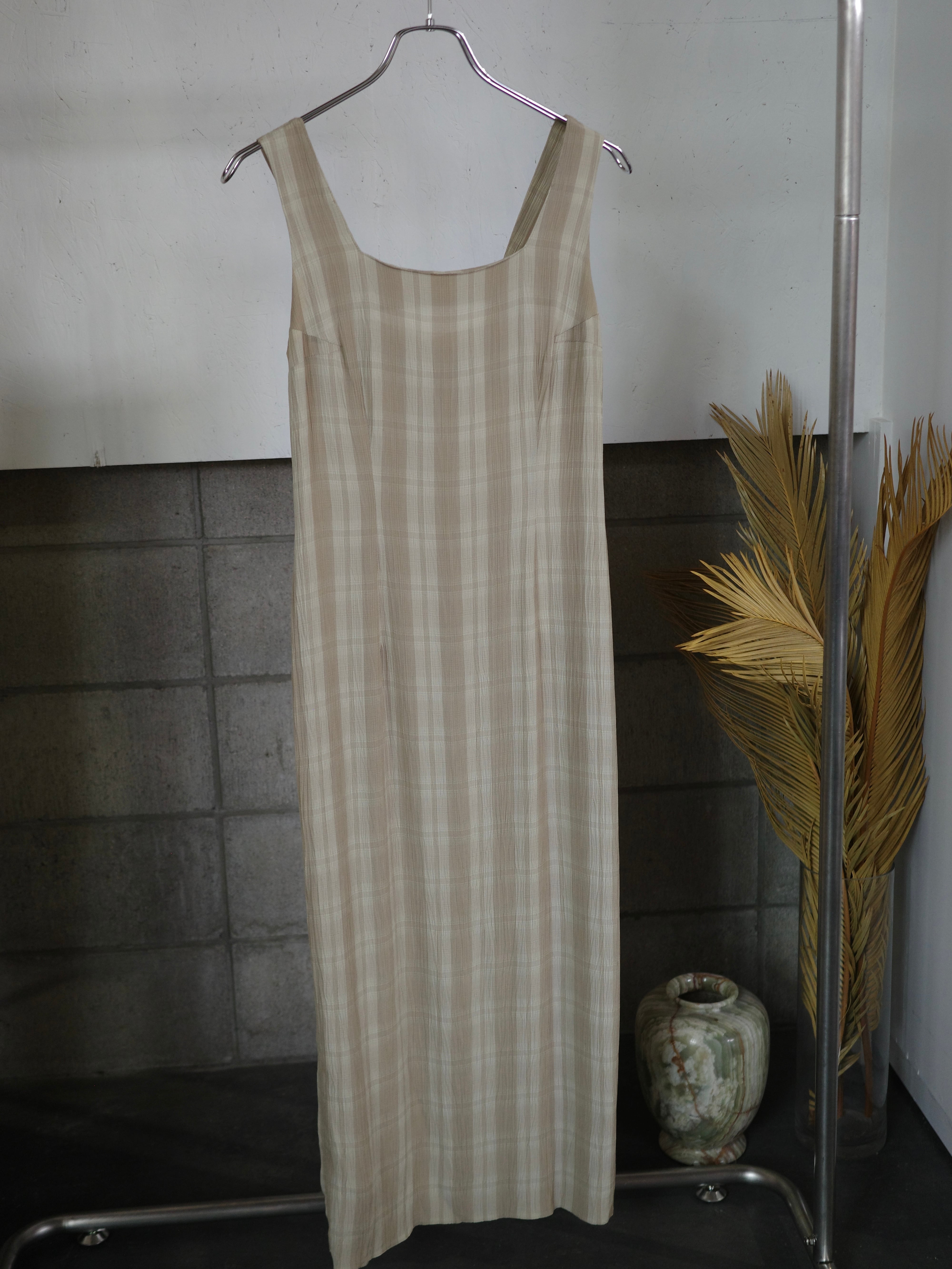 vintage〉square check onepiece | CherLife