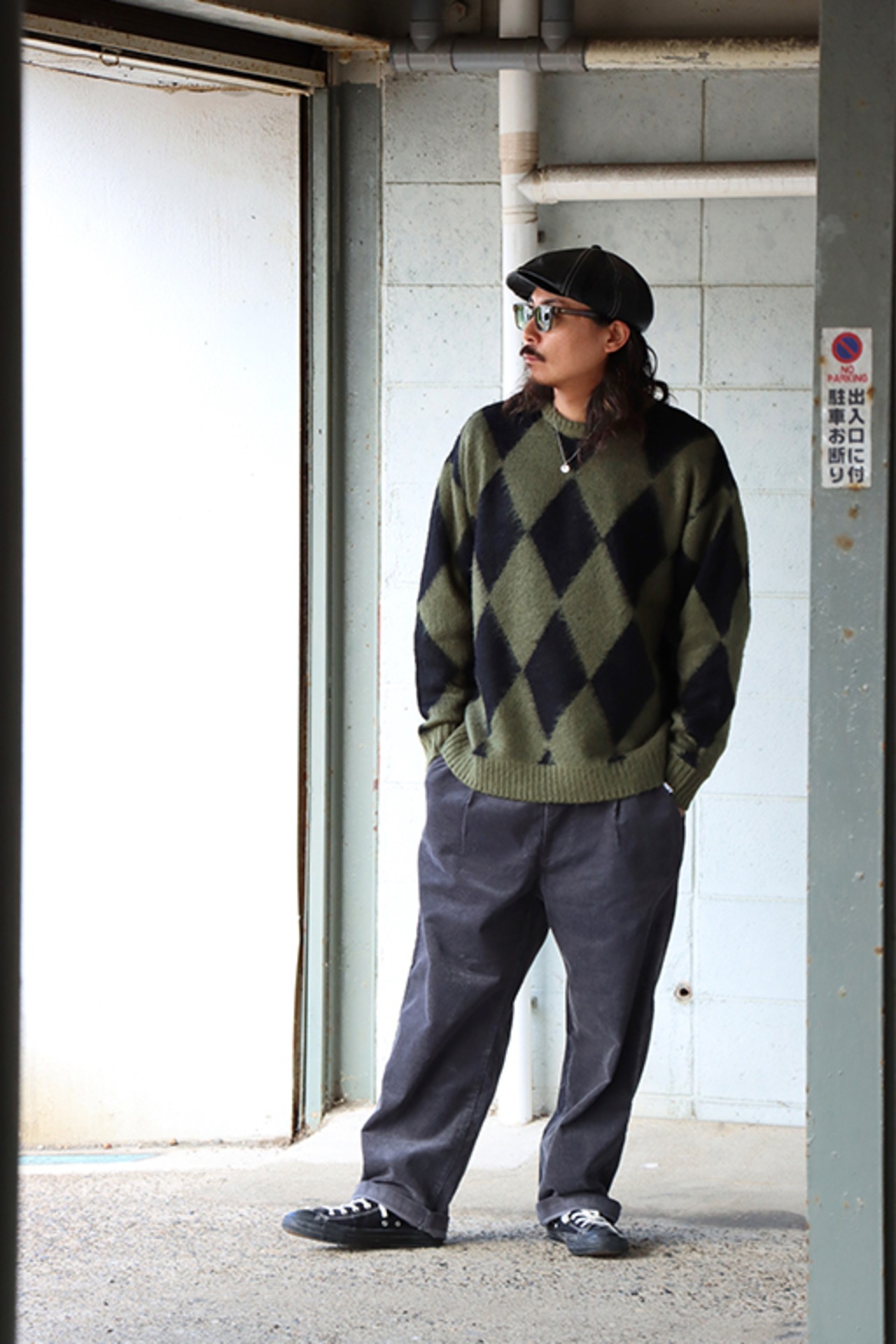 WAX(ワックス) "Dia Crew Neck"(KHA)