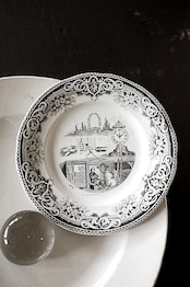 1860s Creil et Montereau Lebeuf Milliet et Cie 不可解ユートピア 謎のプレートa クレイユモントロー Rébus