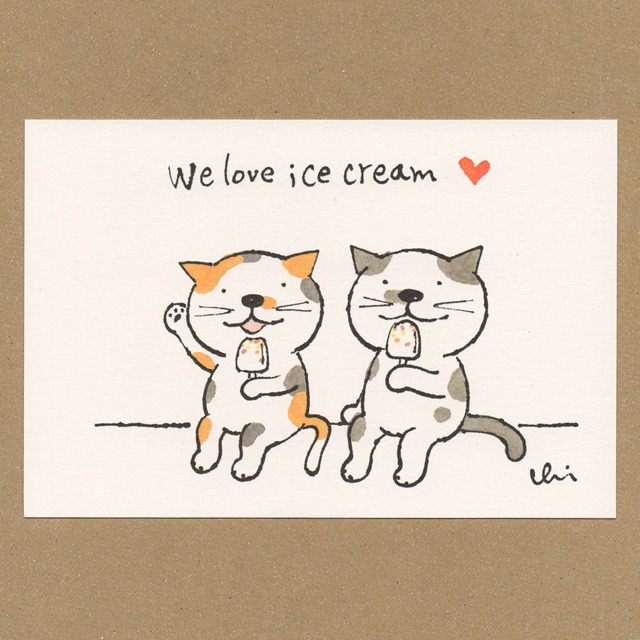 にゃんきーとすポストカード　アイスクリーム［NKPC-17］