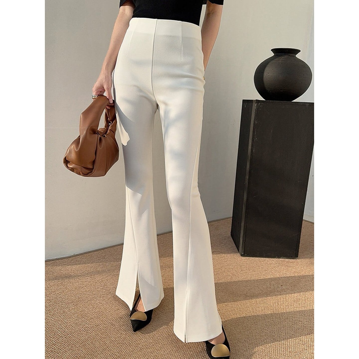 美脚フレアスリットパンツ 2color RA3225