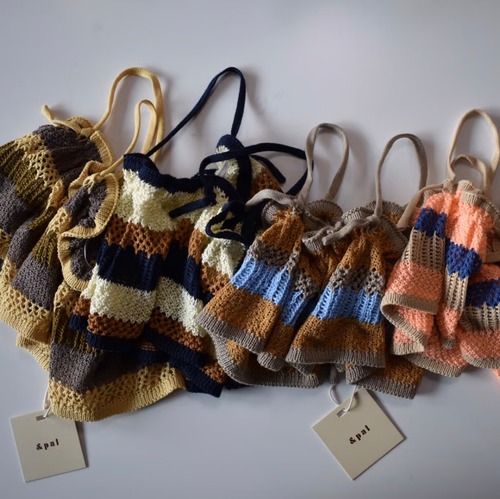 即納┊︎ラスト1点【&pal 】 sukashiami boarder mulch bustier