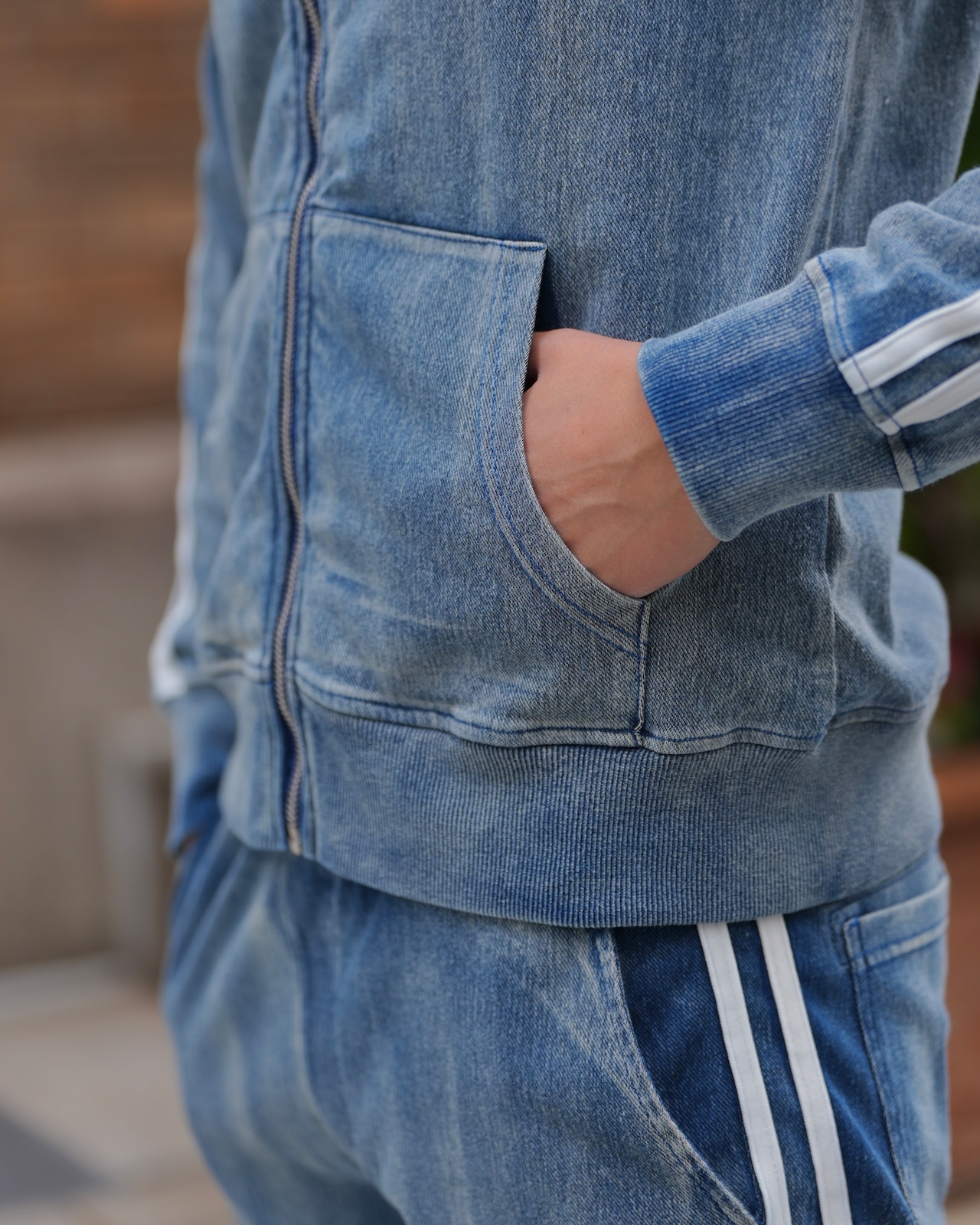 DENIM ZIP LINE JACKET【BEL25-216】