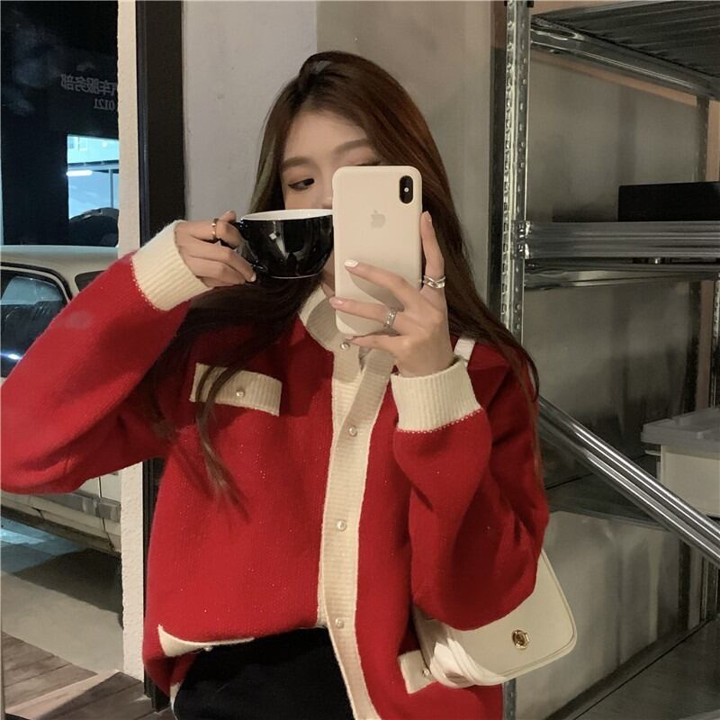 レッドセーター レディースルーズ オータム 秋物 ウィンター 冬物 YY-ファッション73137149538