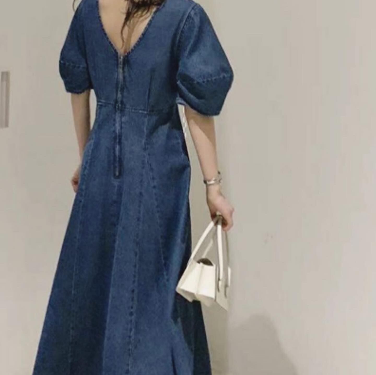 パフスリーブデニムワンピースco0180 Clair