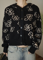 フラワーパーカーブラック