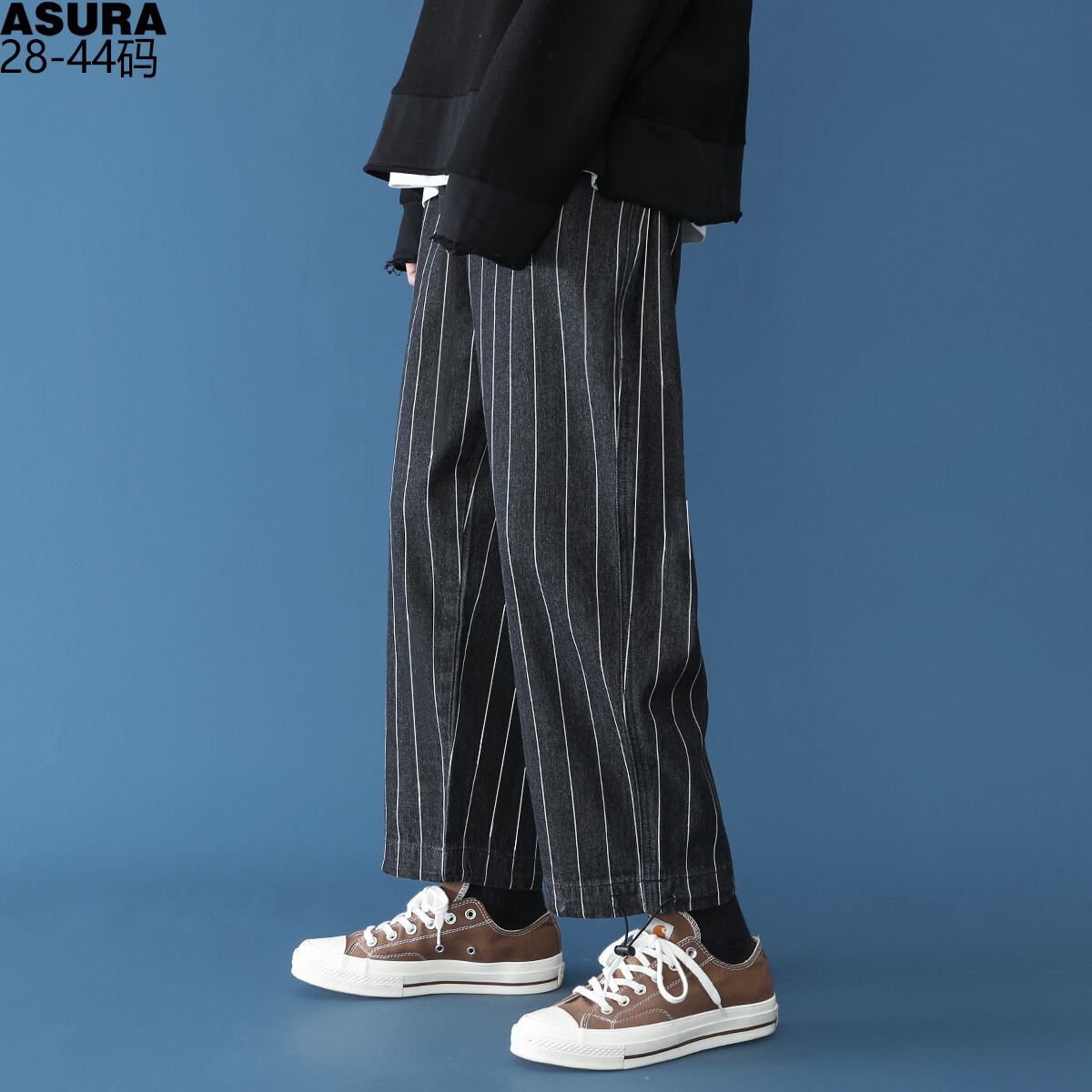 ストライプルーズサマーオータムスタンダード レトロ 大きめサイズ 夏物 秋物 ASURAプラスサイズメンズ92629396606