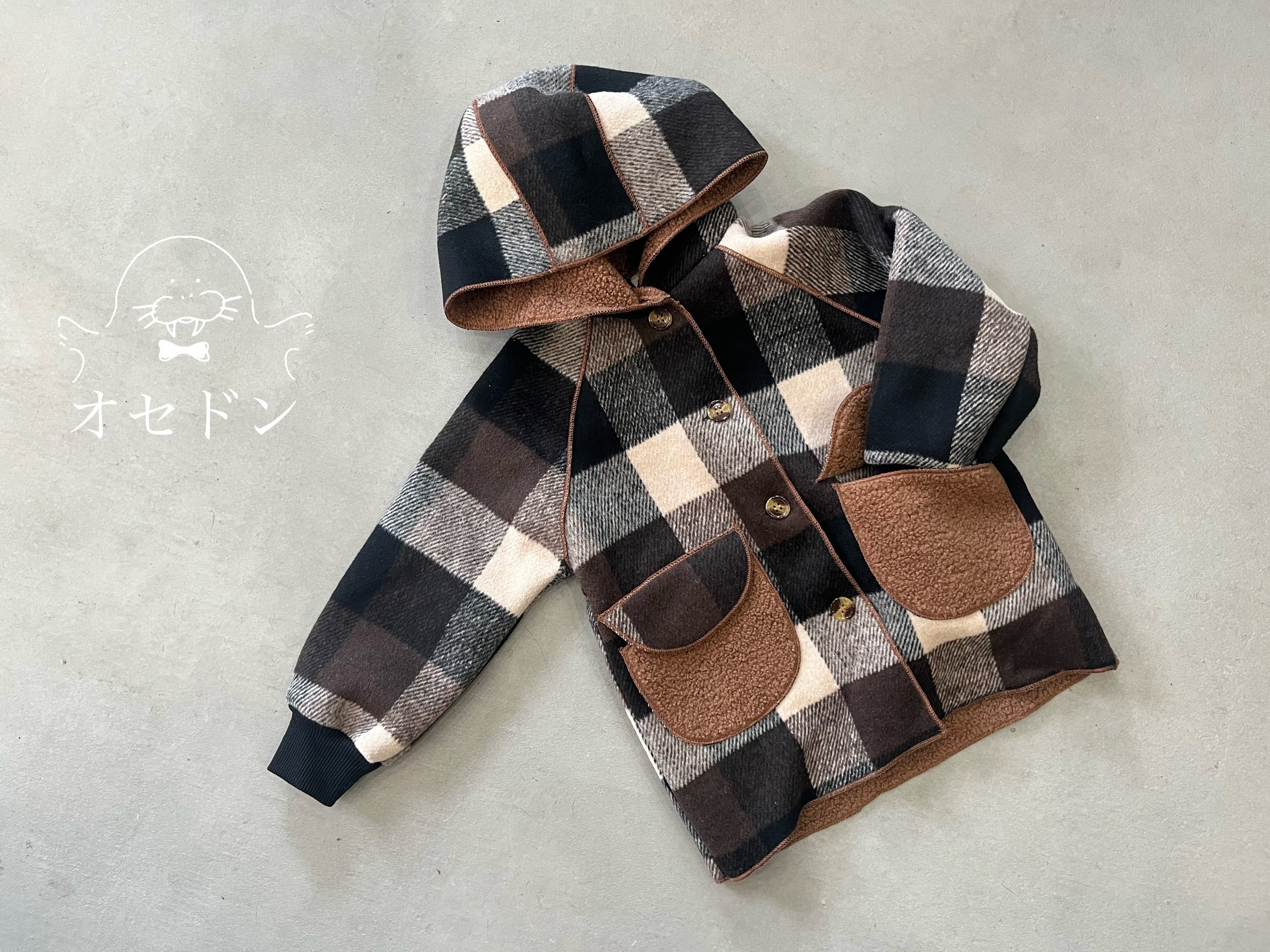 テディチェックコート(90・100cm)