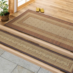 【人気】萩原 国産 い草 玄関マット 裏貼り エルモード ブラウン 約30×120cm 屋内 滑り止め付き