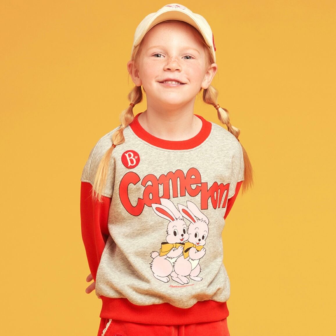 BEBE DE PINO] Twins bunny color block sweatshirt 正規品 韓国