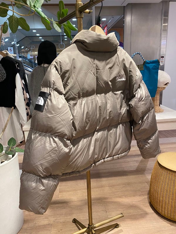 オフホワイト(ベージュに近い）ダウンジャケット THE NORTH FACE WHITE LABEL】ショートダウンジャケット[color:モカ