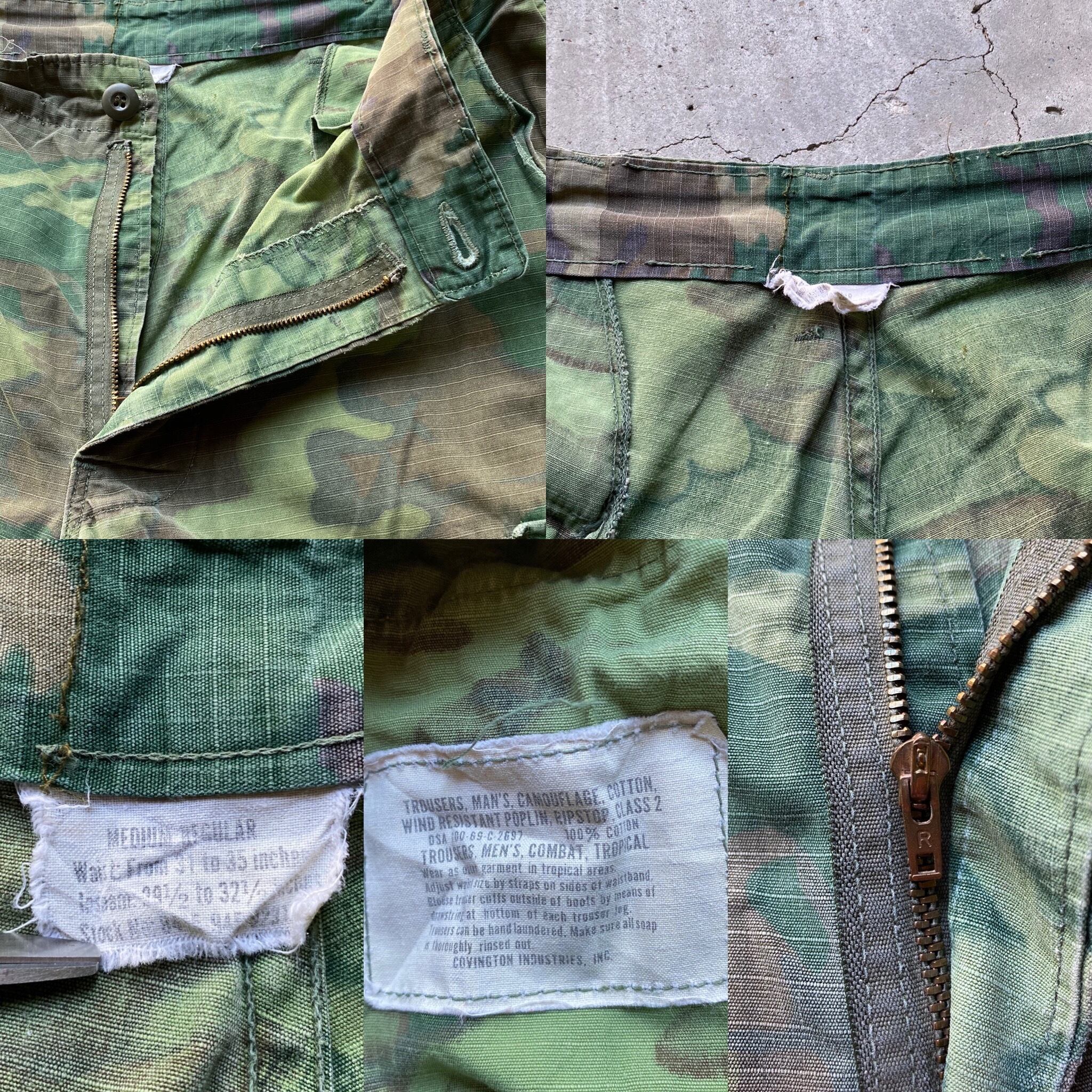 【U.S.ARMY】ジャングルファティーグ グリーンリーフカーゴパンツ/米軍実物 L-R 68年製 TROUSERS MANS CAMOUFLAGE POPLIN CLASS2ビンテージ | ovale.eu