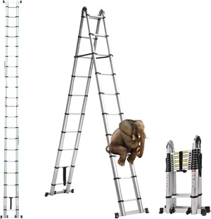 伸縮脚立はしご両用脚立 伸縮はしご最長8m 4m+4m 兼用脚立 多機能アルミはしご