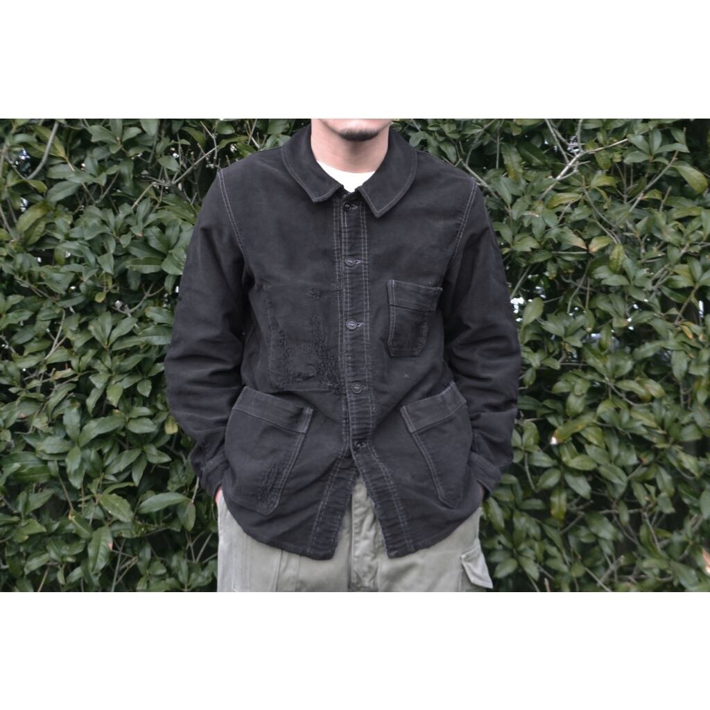 1940's ~ French Vintage Black Moleskin Jacket by Super Durable ⑦