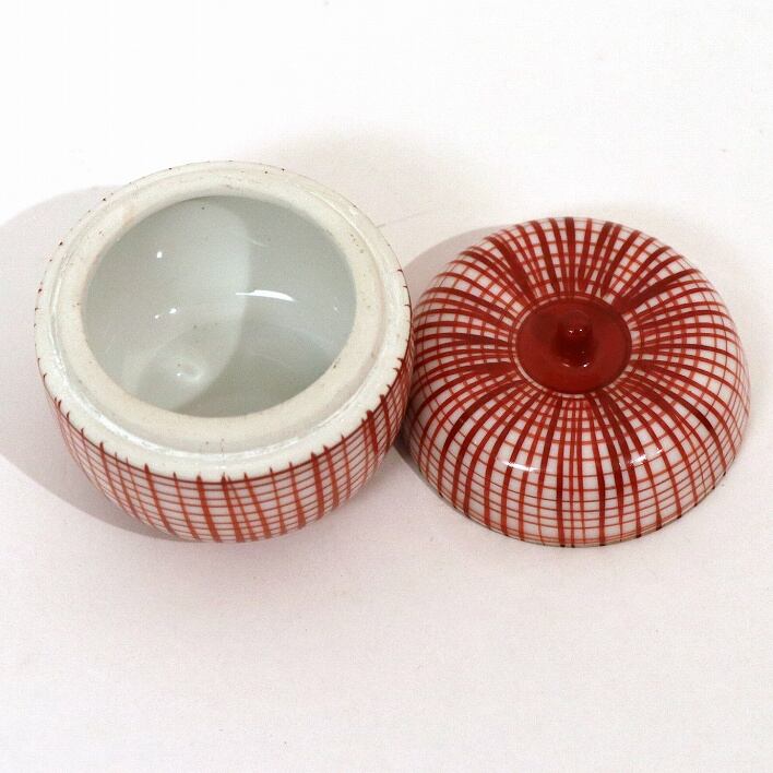 送料無料　古いりんご形螺鈿香合/蓋物　★希少品★ りんご型・香合・No.190622-09・梱包サイズ60 | リサイクルショップ宝