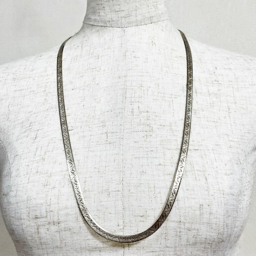 Vintage 925 Silver Snake Chain Necklace Made In Italy (Long Type)