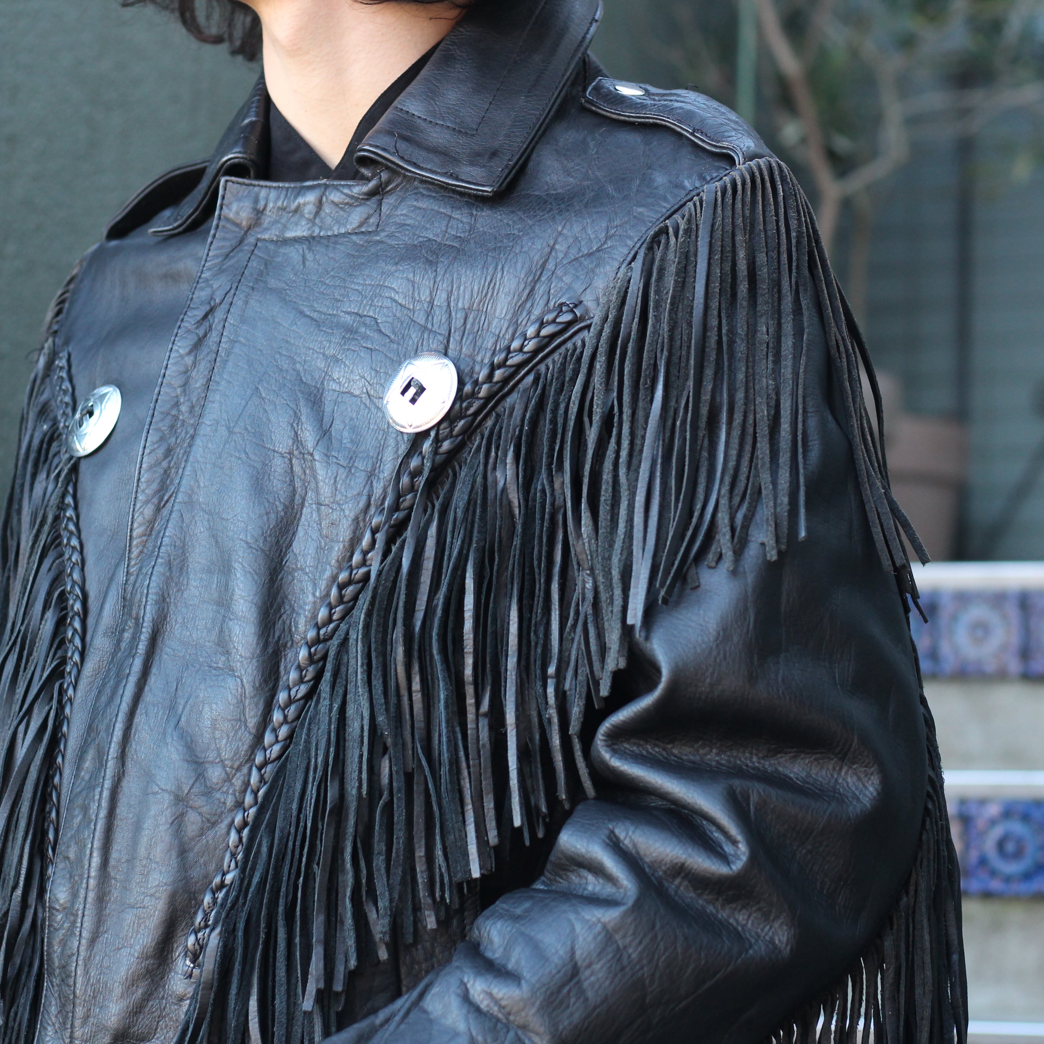 SPECIAL ITEM* USA VINTAGE FRINGE CONCHO DESIGN LEATHER SPECIAL ITEM* USA VINTAGE FRINGE CONCHO DESIGN LEATHER