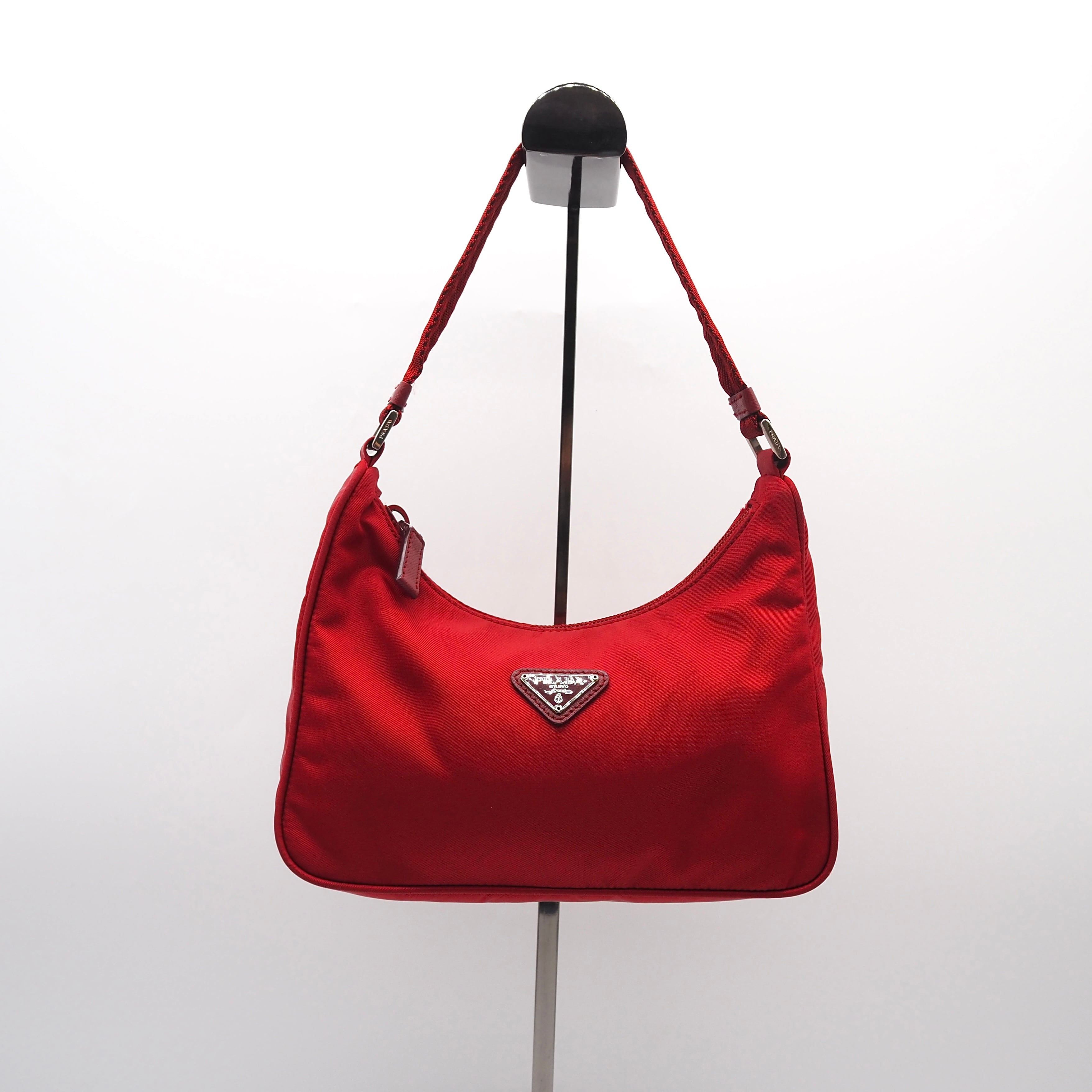 PRADA 三角ロゴ ミニ ハンドバッグ ナイロン レッド プラダ | 2122TOKYO