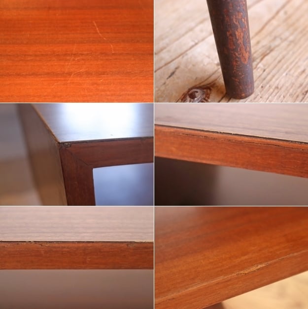 レトロ センターテーブル ローテーブル 木製 メラミン天板 デコラ