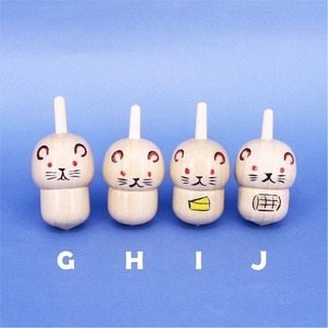 《 弥治郎系・上田康友 工人 》動物独楽（こま）