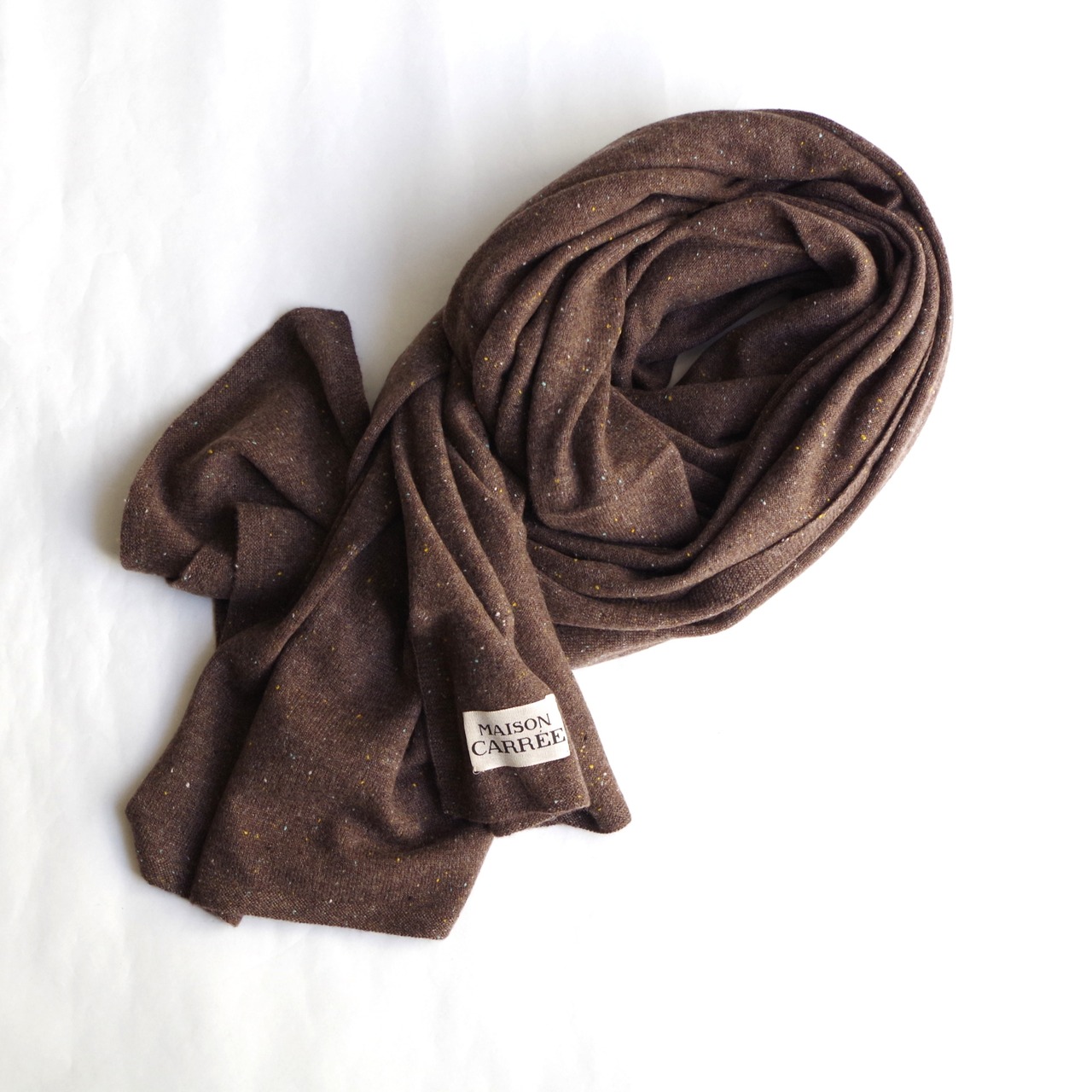 MAISON CARRÉE  CASHMERE Stardust STOLE "BROWN"