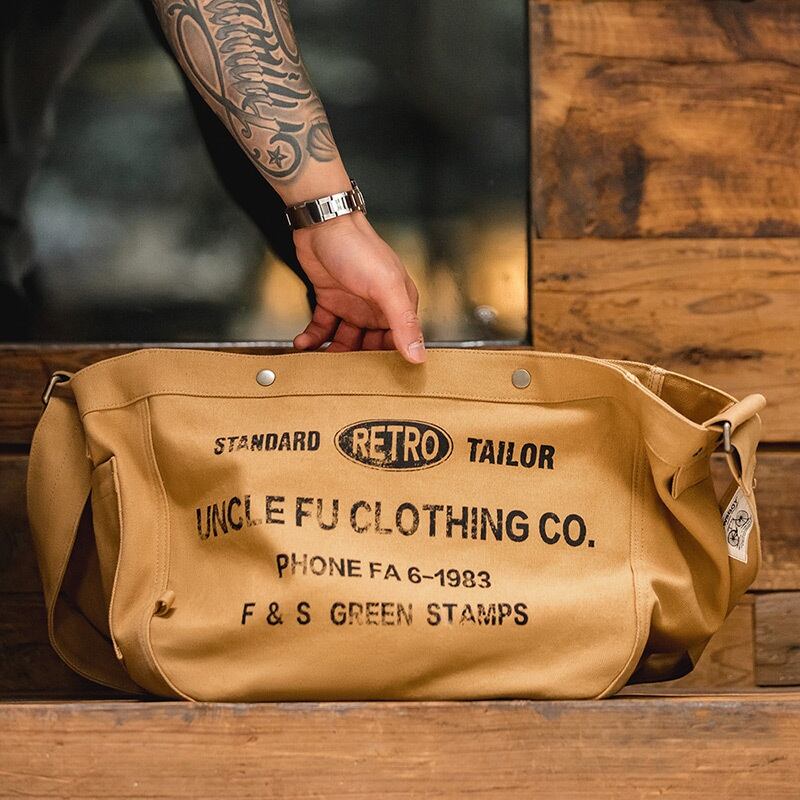 大容量キャンバスクロスボディバッグA18155