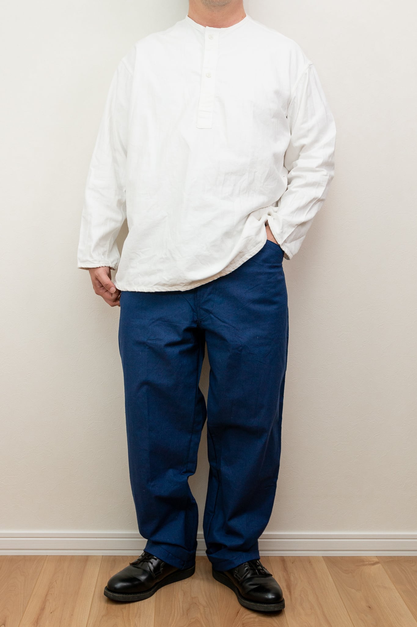 DEADSTOCK】French China Jacket & Pants SET UP "Indigo Blue