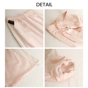 サイドライン ワイドパンツ レディース 韓国 春夏 Y2K ストリート ドローコード イージーパンツ トラックパンツ ストレート ハイウエスト 脚長 着痩せ 体型カバー ゆったり ルームウェア ダンス 部屋着 カジュアル [LS-CGP031]