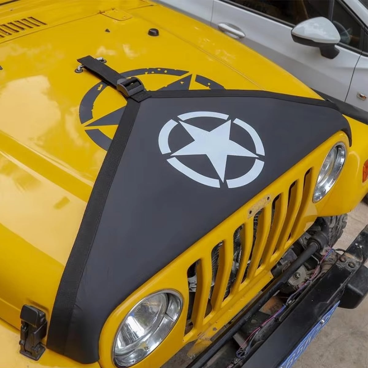 ボンネットカバー ジープ ラングラー TJ キャンバス フードカバー ノーズブラ ボンネットブラジャー