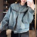 ベルトネックジップアップデニムジャケット ・75887