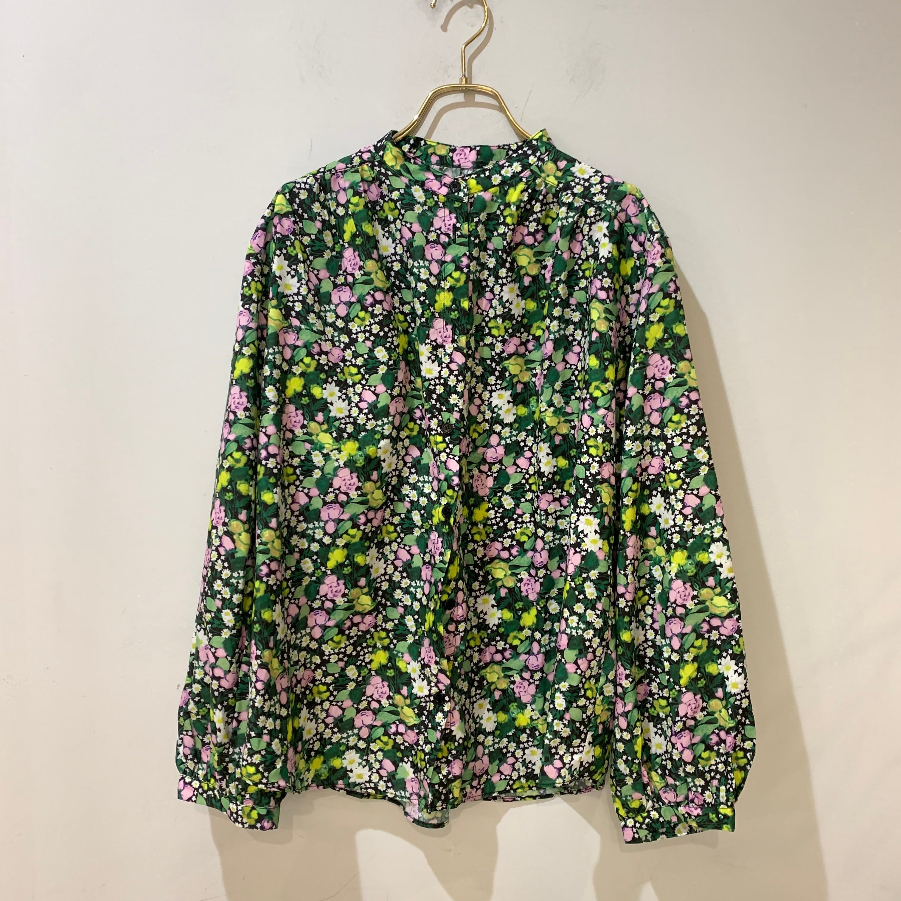 flower print satin shirt