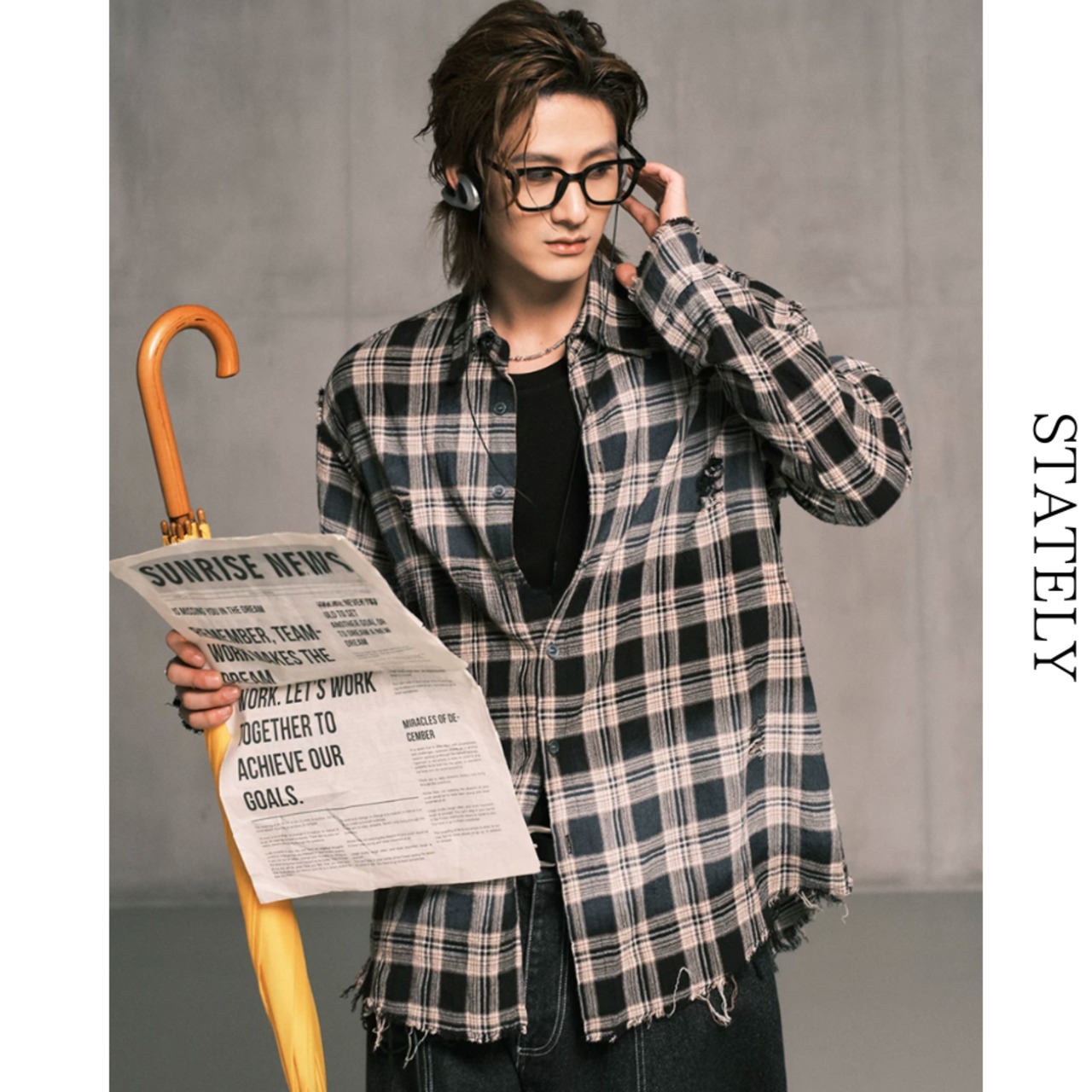 Distressed Check オーバーシャツ/2color_T33・画像5
